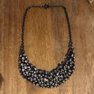 Collar Statement Necklace With Clear Gemstones